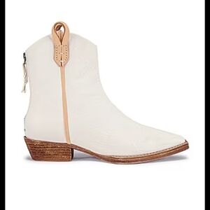 We The Free White Leather Ankle Boots 40